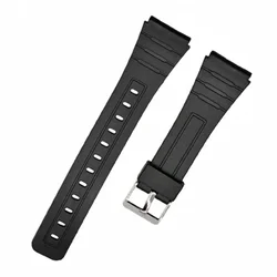 Black 18mm Soft Silicone Watch Strap - Premium Rubber Bracelet - 18mm (Steel buckle)