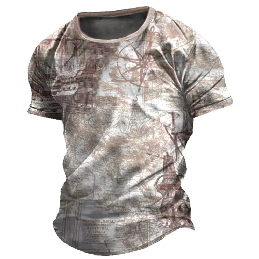 

Men's T-Shirt Casual Fashion 3d Print Short Sleeved Summer Retro T-Shirt For Men Clothing Street Breathable T Shirt Top Tee