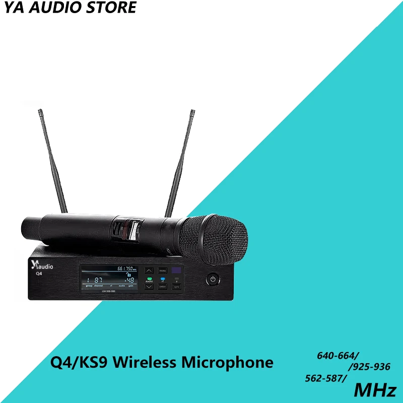

Профессиональная Беспроводная микрофонная система YA audioQ4/KS9HS, УВЧ, набор микрофонов для караоке с большим радиусом действия