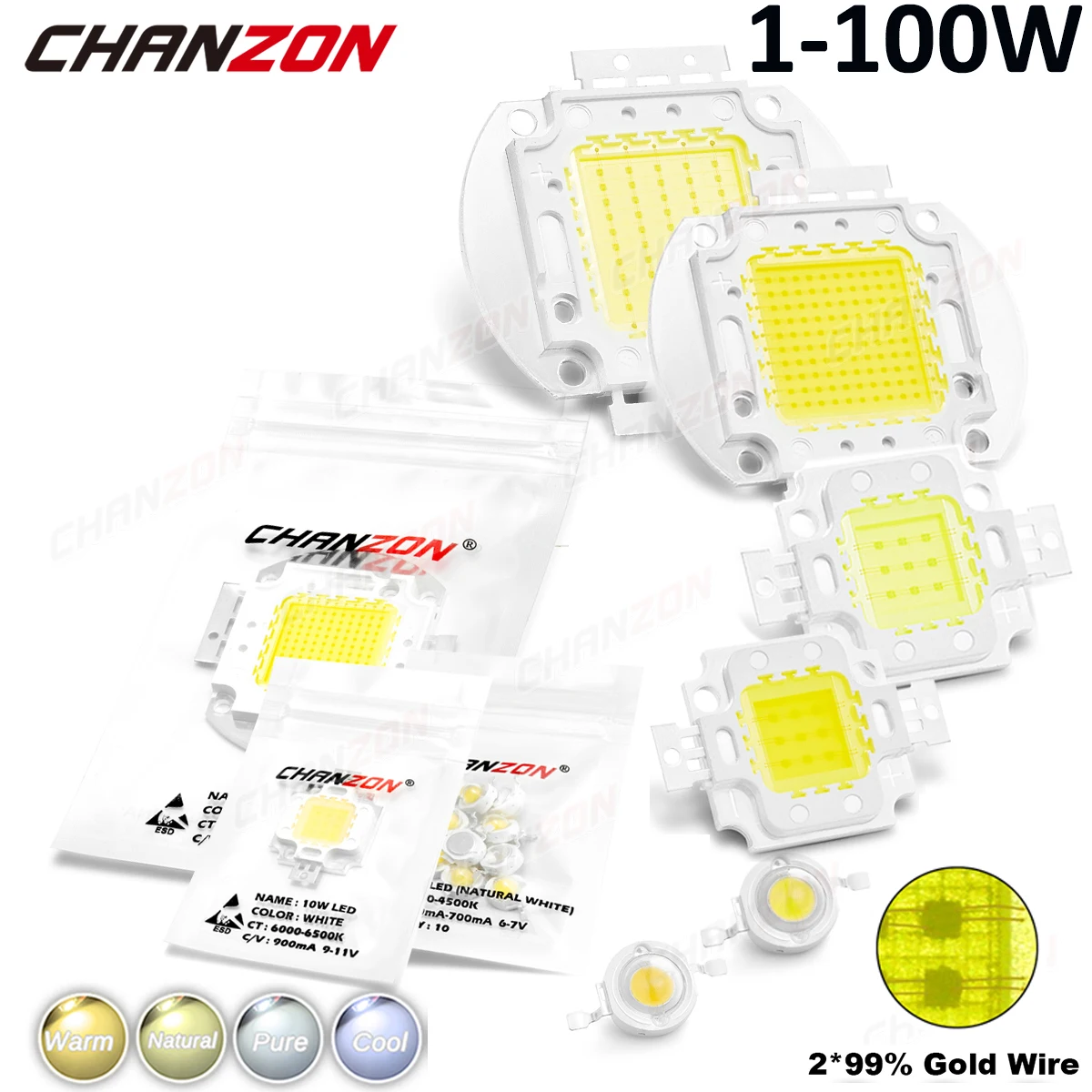 Perline LED 1W 5V - Chip Ad Alta Luminosità Per Fai Da Te, Torce E Illuminazione (Confezione Da 25, Giallo) - Foto 5