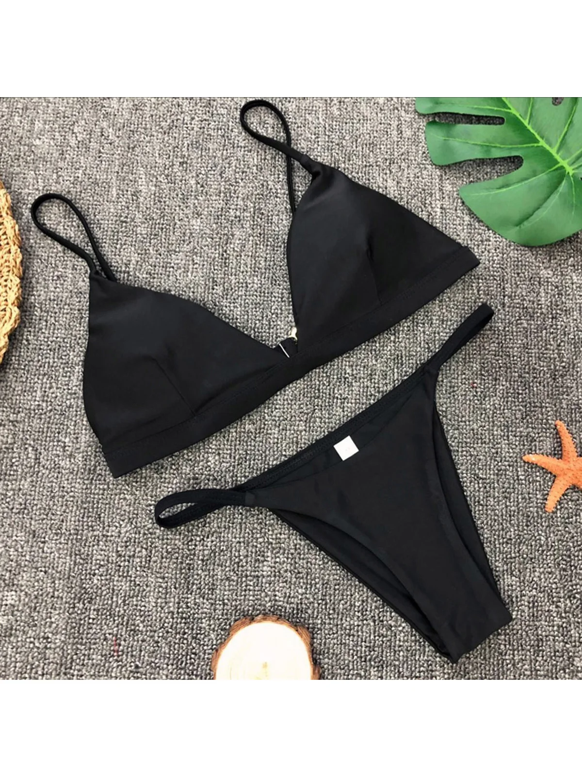 New Sexy Padded Brazilian Bikini Women Swimwear Female Swimsuit Two-pieces Bikini set Solid Bather Bathing Suit Swim Lady V64