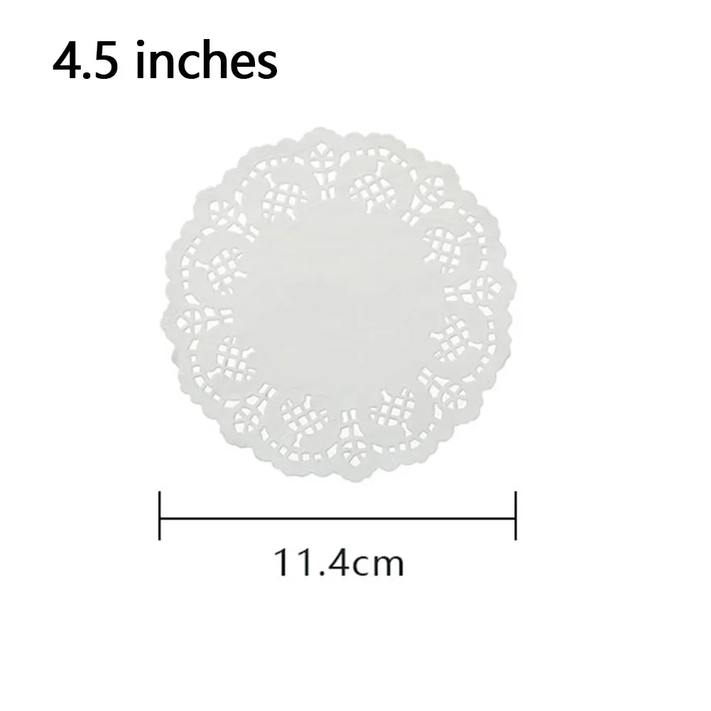 Round Flower Bottom Paper Placemat 140pc Fried Food Mat Dinner Plate Oil Absorbing Paper White Lace Dessert Napkin Baking Parts
