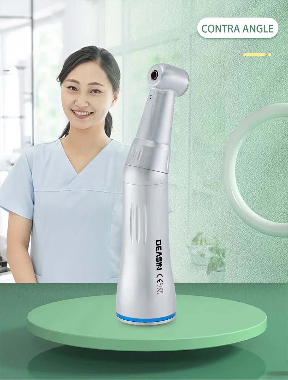 DEASIN Dental Innenwassersprührohr Low Speed Contra Angle Handstück E-Typ-Koppler blauer Ring Push Button Zahnheilkunde Werkzeug – Detail 1