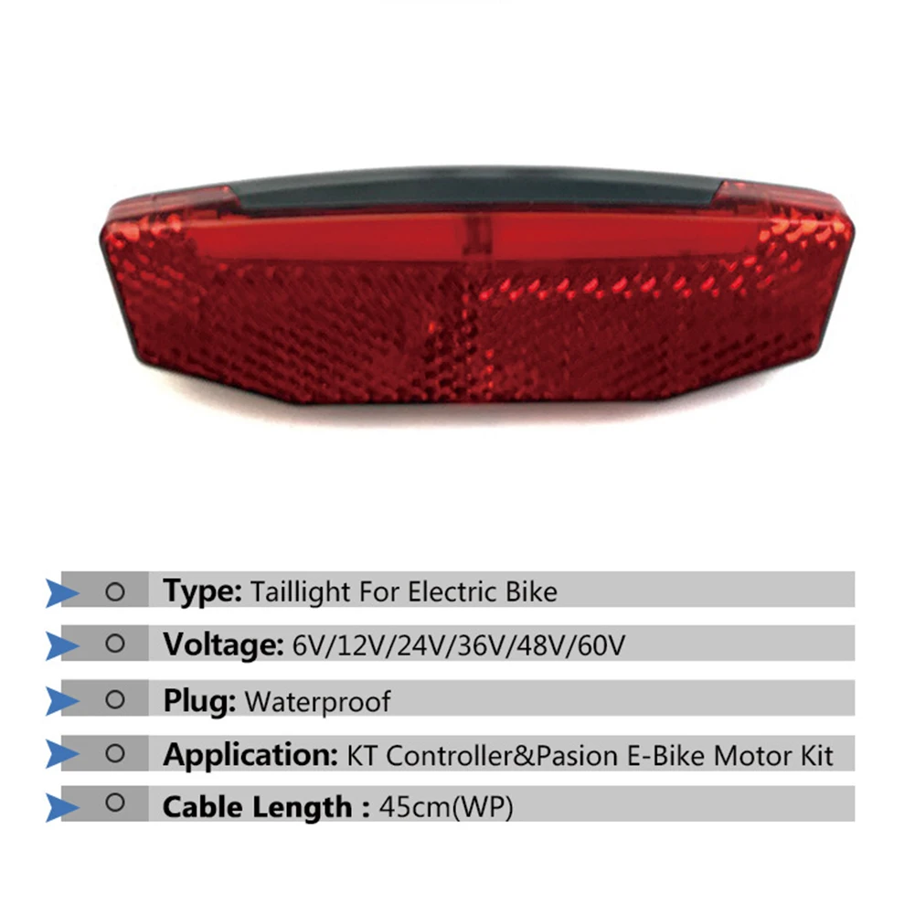 Description Picture 3 of item6V-60V Electric Bicycle Rear Light Ebike Tail Light For KT Controller Taillight Lamp Electric Bike Accessories