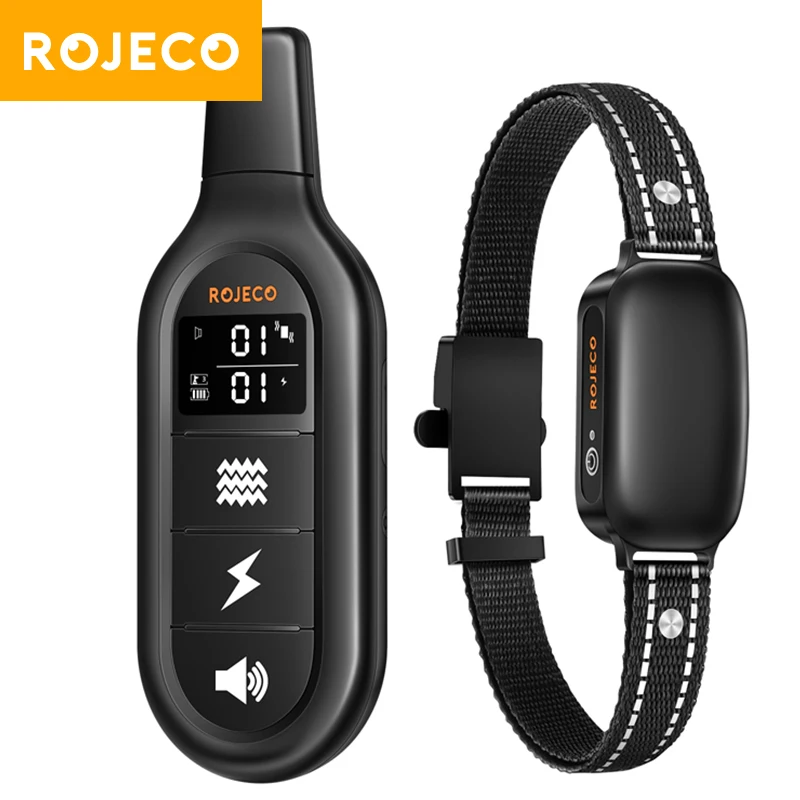 ROJECO Electric Dog Training Collar 3300ft Remote Control Waterproof Vibration Anti Bark Collar Pet Dog Bark Stop Shock pet dog training collar