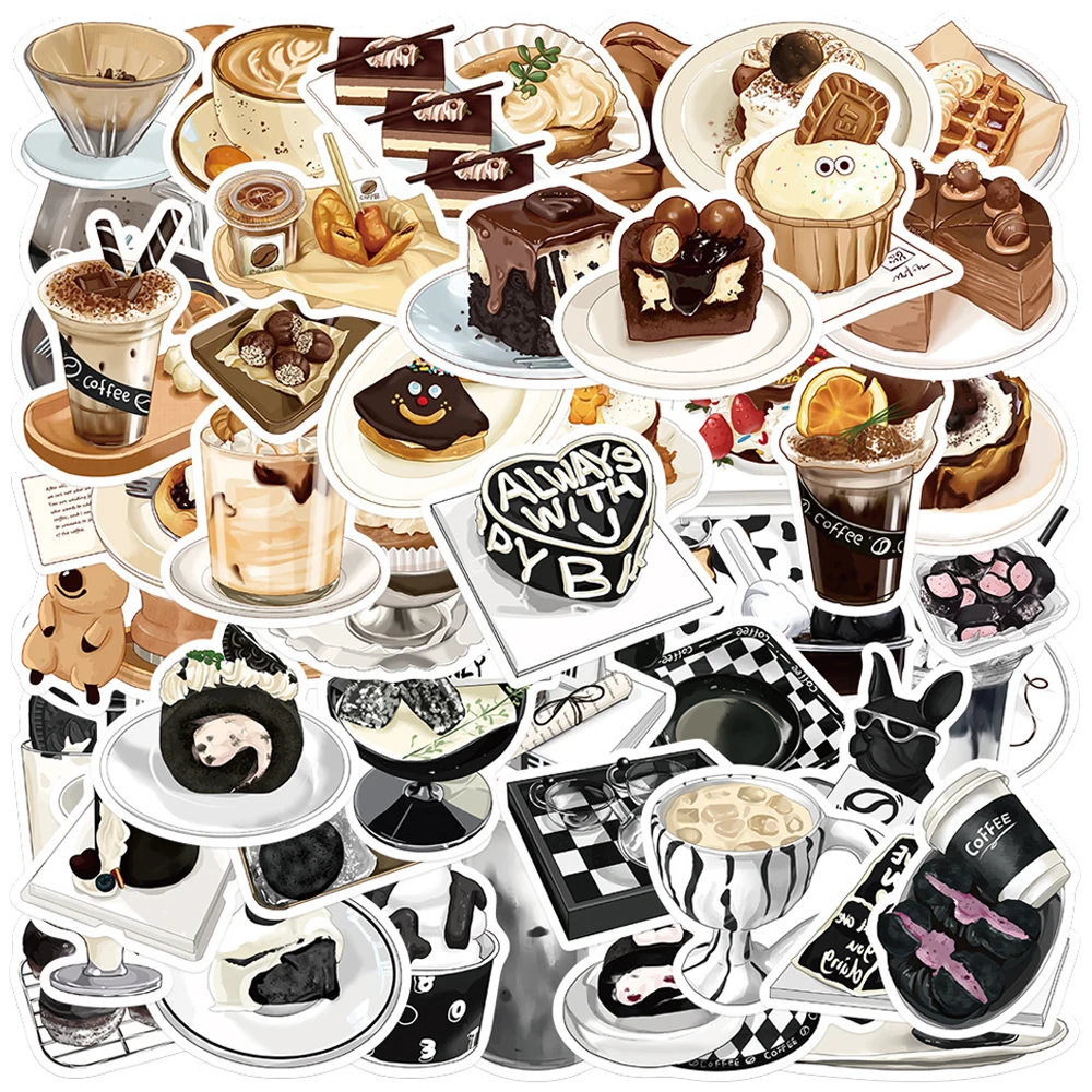 10/30/50pcs Leisure Afternoon Tea Time Art Stickers DIY Decorative Sticker Diary Scrapbooking Laptop Suitcase Girls Toys Decals