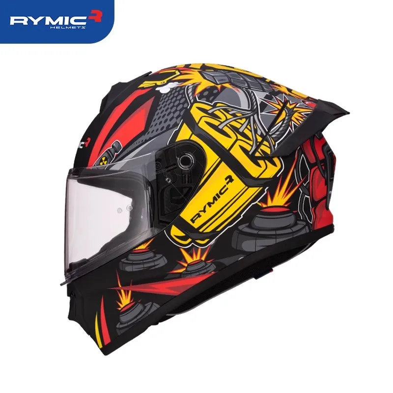 thumbnail image 1 of Casco de motocicleta RYMIC para mujer, con certificación DOT ECE, para carreras, para montar en carretera, color rosa, para DUKADI y Honda, 1 of 5