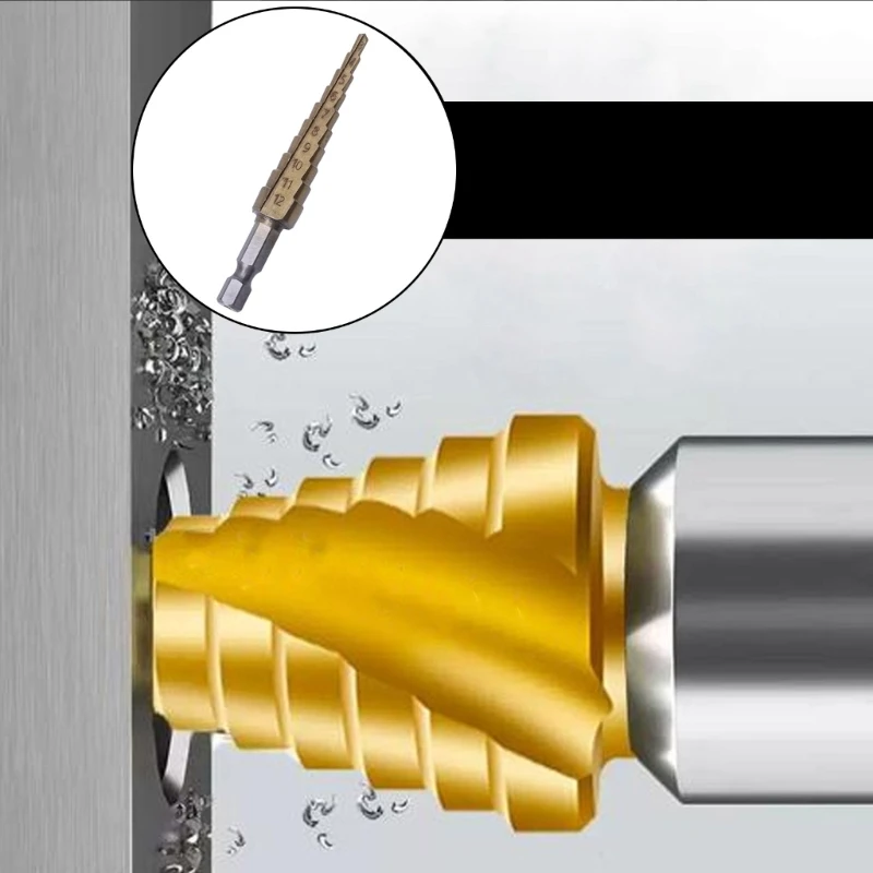 1Pcs Step Drill Bit Titanium HSS Steel 4-12mm 4-20mm 4-32mm M03 Hole Cutter Tool