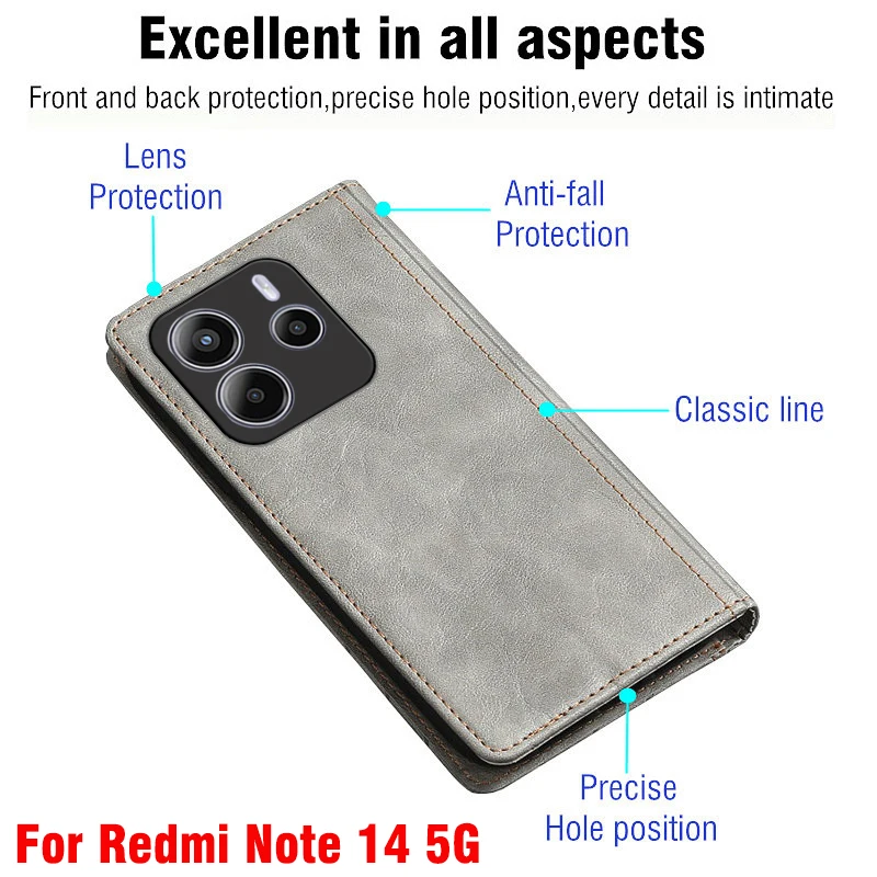 Cover Per Xiaomi Redmi Note 14 Pro Plus 5G , Custodia Flip