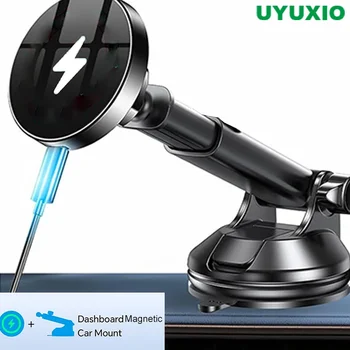 UYUXIO Forte Magnete Senza Fili Adattatore Per Caricatore Del Telefono Per Auto 15W Cruscotto Parabrezza Supporto Del Telefono Per Auto per iPhone 16 15 14 Pro Max 1