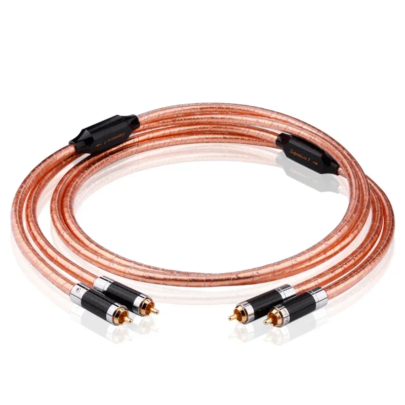 Coppia Signature1 Rca Cable Tin Foil Shield Square Occ Copper Hifi Audio Signal Line Spina In Fibra Di Carbonio