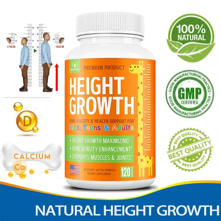 

Height Growth Supplements - Helps Bone Strengthen and Grow - Natural Height Growth, Increased Conditioning in Adults & Children