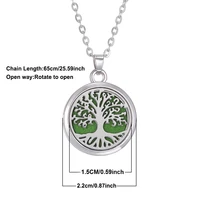 New Tree Of Life Aromatherapy Necklace Stainless Steel Essential Oil Diffuser Amulet Perfume Locket Pendant Women Jewelry Gift - Image 3
