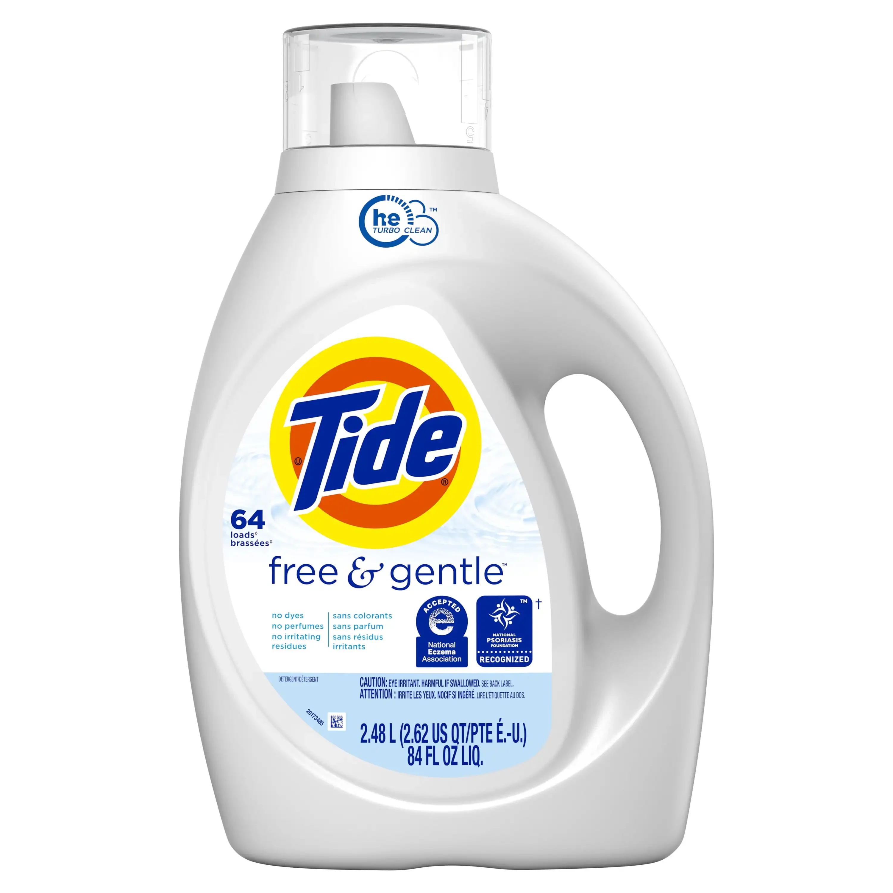 Free & Gentle Liquid Laundry Detergent 64 Loads 84 Fl Oz Free of Dyes and Perfumes Keep Your Clothes Brilliantly Fresh and Clean