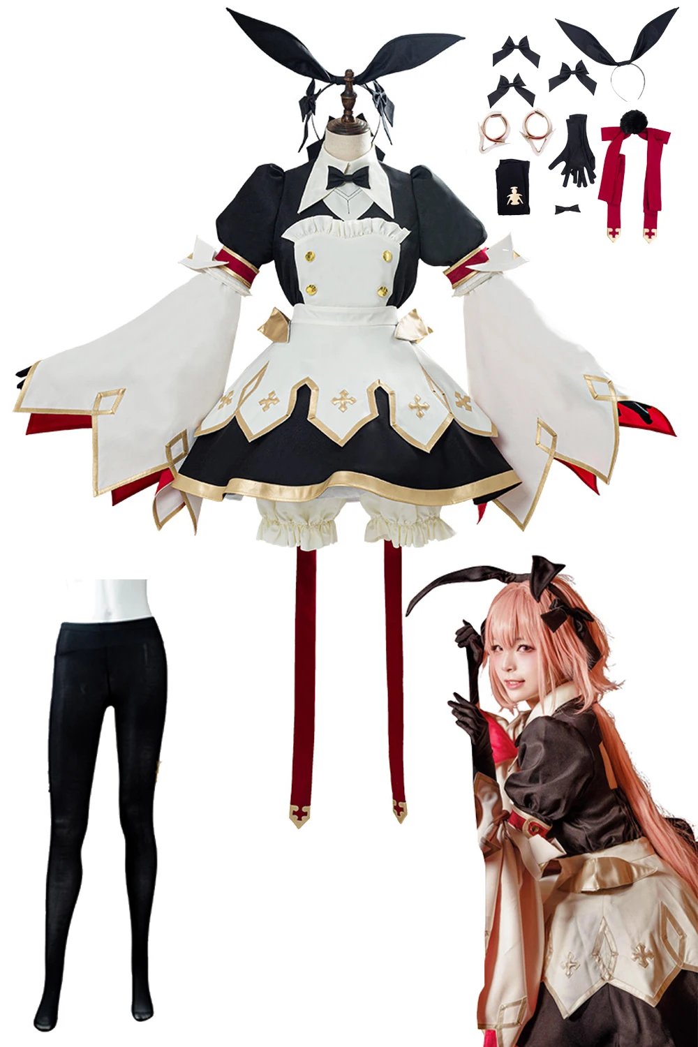 

Astolfo Saber Cosplay Lolita Dress Fantasy Anime Fate/Grand Order Costume Outfits Halloween Carnival Suit For Female Women Adult