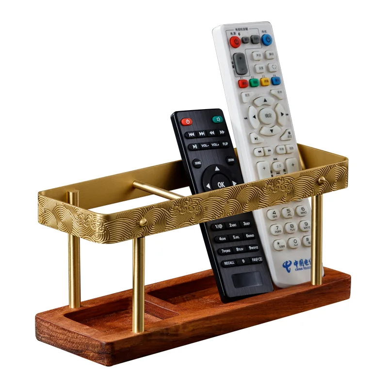 

Chinese Creative Desktop Storage Seat Air Conditioner Remote Control Rack Living Room Home Solid Wood Mahogany Storage Rack