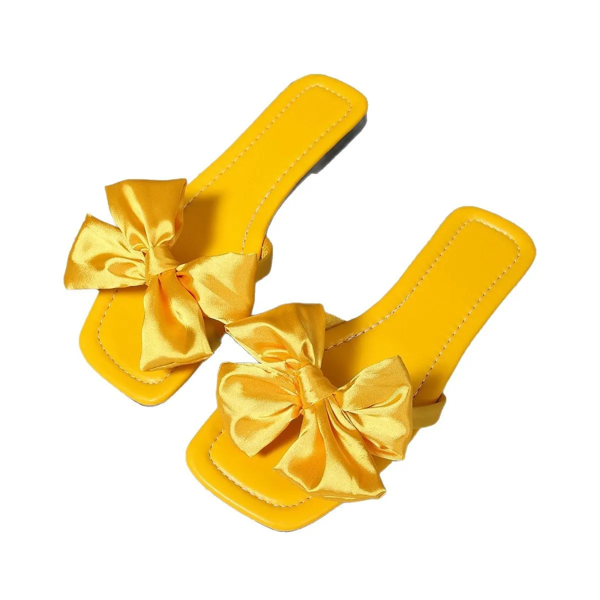 Women Beach Slippers 2025 Summer Flat Shoes Woman Slip On Slides Silk Style Female Slip On Sandals Girls Indoor Outdoor Slippers