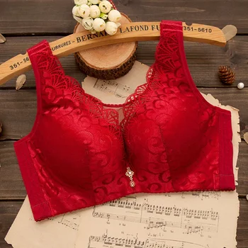 Sexy Bra Women Lace Push Up Bralette Wire Free Mesh Large Size Lingerie Solid Color Seamless Thin Wireless Soft Floral Bralette 1