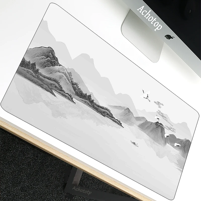 Sakura Tapetes de Jogo Mousepad dos Desenhos Animados xl Grande Tamanho Gamer Pintura Chinesa Mouse Pad Grande Teclado Mesa Computador Computador Computador Esteira do Notbook Almofadas - Imagem 3