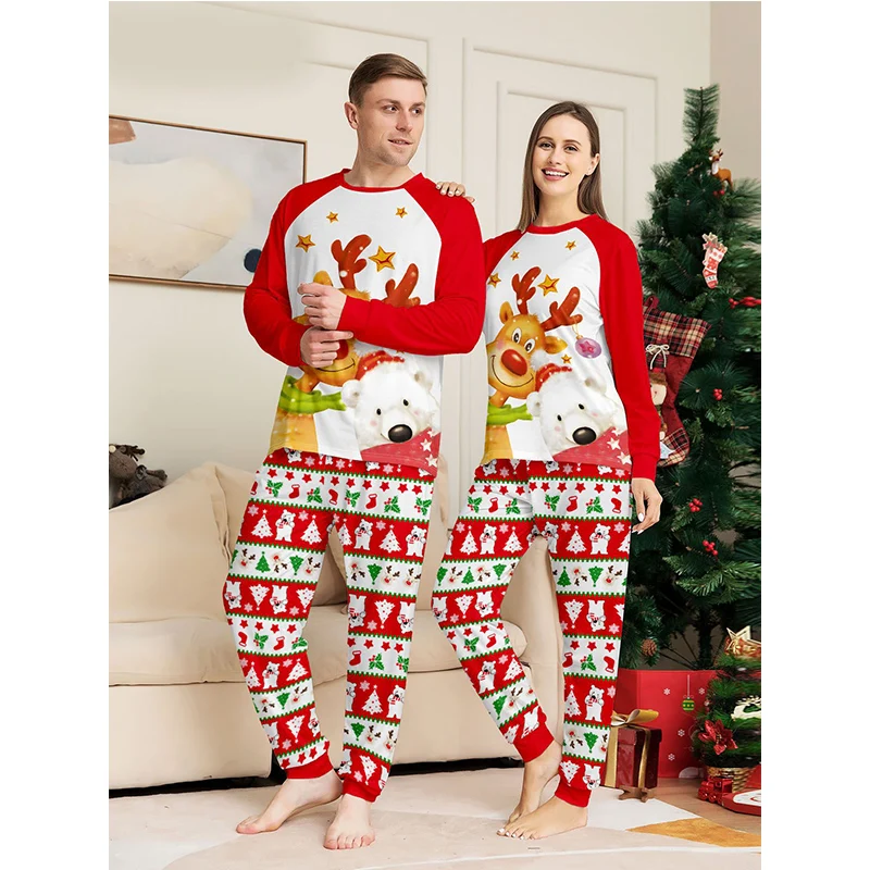 thumbnail image 4 of Pijamas navideños a juego para la familia, Año Nuevo 2025, conjuntos para madre, hija, padre e hijo, pijamas de 2 piezas, ropa de Navidad para adultos y niños, 4 of 5