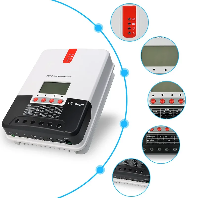 Solar charging and discharging controller MPPT 20A30A40A12V/24V RV lithium battery household controller 3