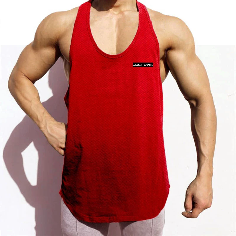 Just Gym New Summer Clothing Mens Mesh Fitness Stringer Canotta Uomo Bodybuilding Vest Running Vesr Workout Camicia Senza Maniche