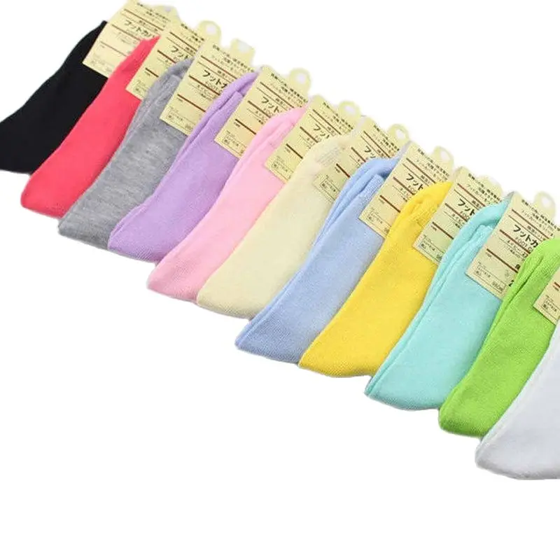 

New 5 Pairs Quality Solid candy color cotton socks classic Cute Love women Socks Ankle Invisible Socks For Girls