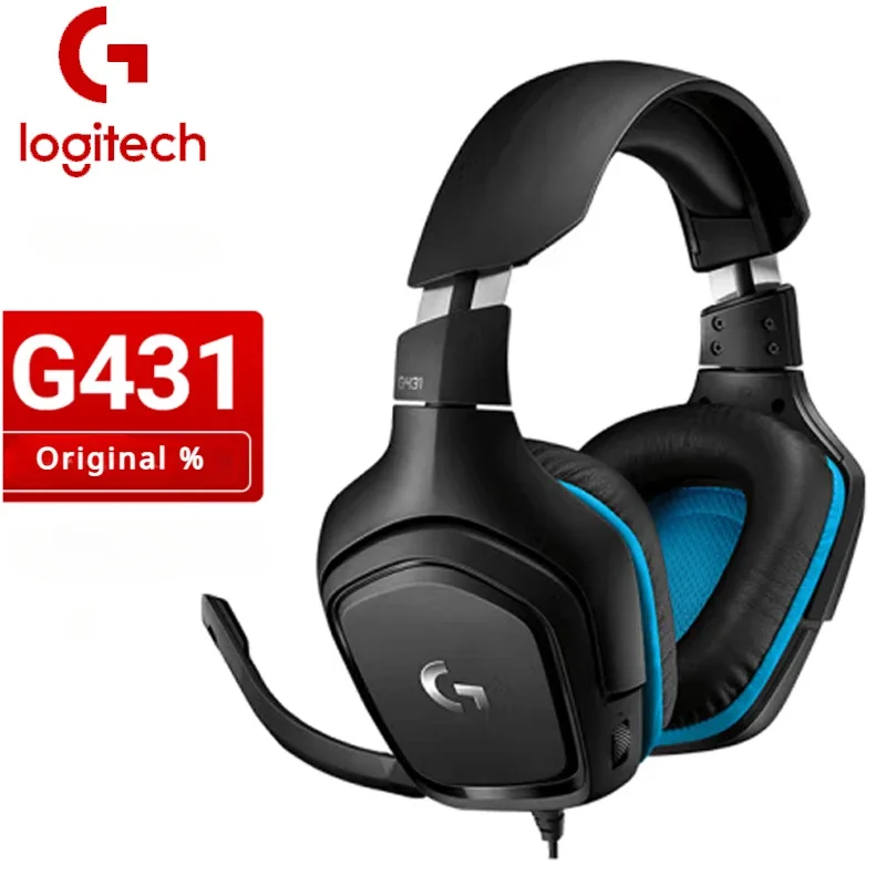 

Logitech G431Gaming Headset with Mic 7.1 Surround Sound X 2.0 50 Mm Audio Drivers Lightweight DTS Wired Headphone for PC/PS