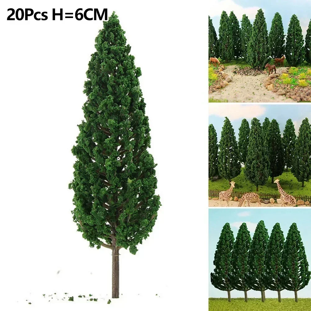 20pcs Model Trees 3D Landscape Artificial Miniature Pine Tree Layout Train Railway Model Trees Plastic Sandtable Scenery model tree ornament