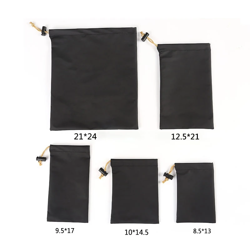 2 sacs étanches en cuir PU pour casque audio pêche avec cordon de serrage protection