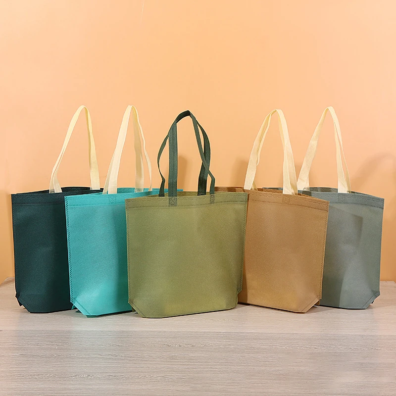 StoBag 25pcs Non-woven Tote Bags Shopping Fabric Portable Color Eco-friendly Storage Reusable Large Pouch Custom Logo(Extra Fee) 3