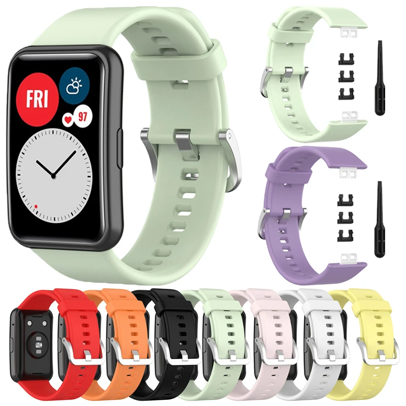

Silicone Strap For Huawei Watch Band Fit Wrist Replacement Wristband Soft Bracelet Correa Huawei Watch Fit 22mm Accessories