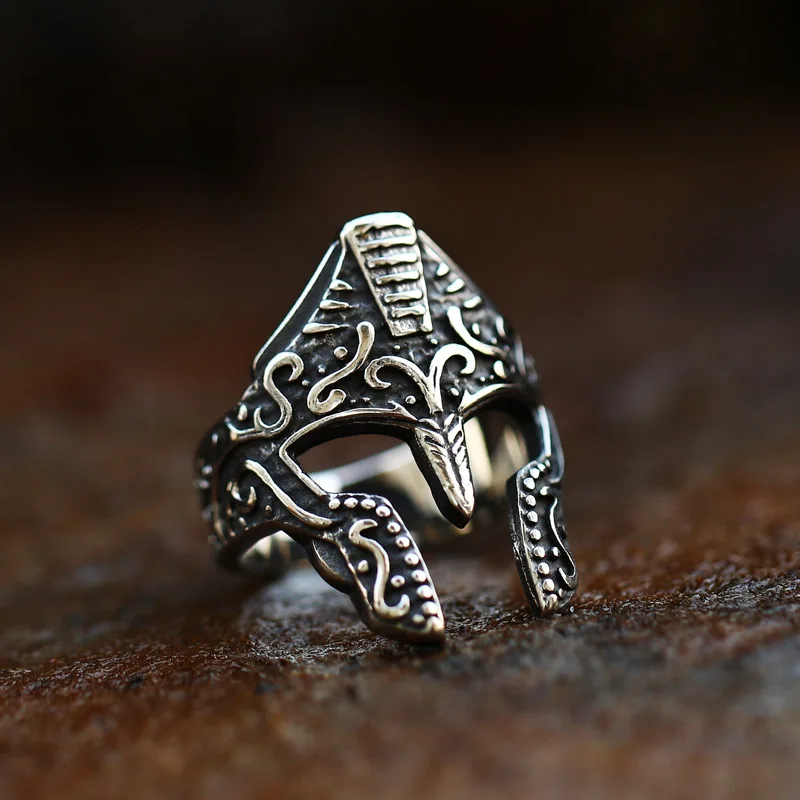 316L Stainless Steel Vintage Men Ring Ancient Warrior Roman Fashion Jewelry Gift LLBR8-609R stainless steel ring finger ring