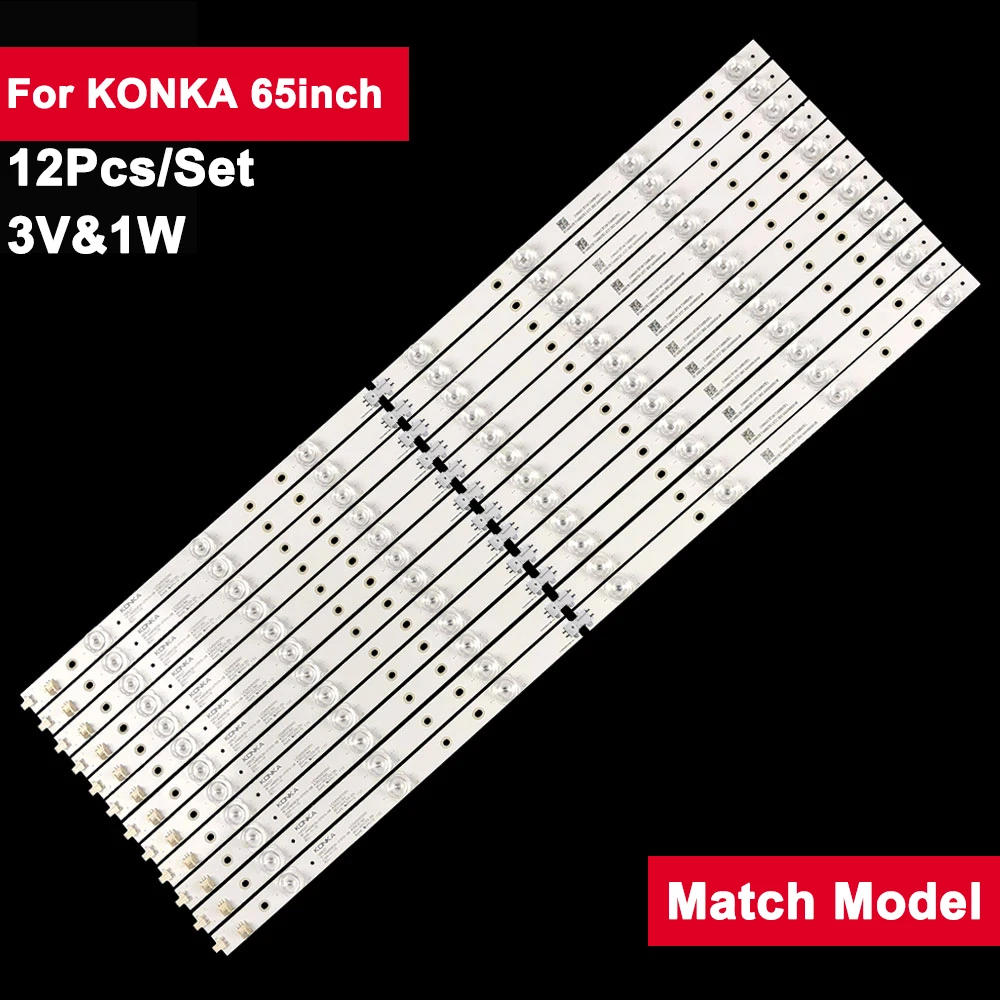 

12Pcs 3V Led Backlight Bar Tv For KONKA 65inch U65MAX LED65R6000U LED65M1 LED65R8100 LED65SN2 LED65K7200 65X7 RF-AA650E30