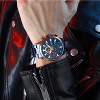 Gurren 8415 Men's Minimalist Six-hand Quartz Watch, Water-resistant Calendar Business Wristwatch 4