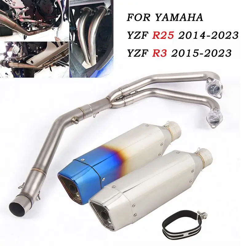 

Header Pipe For YAMAHA YZF R3 15-23 R25 14-23 Motorcycle Exhaust Front Mid Pipe Muffler Connect Tube Stainles Steel DB Killer