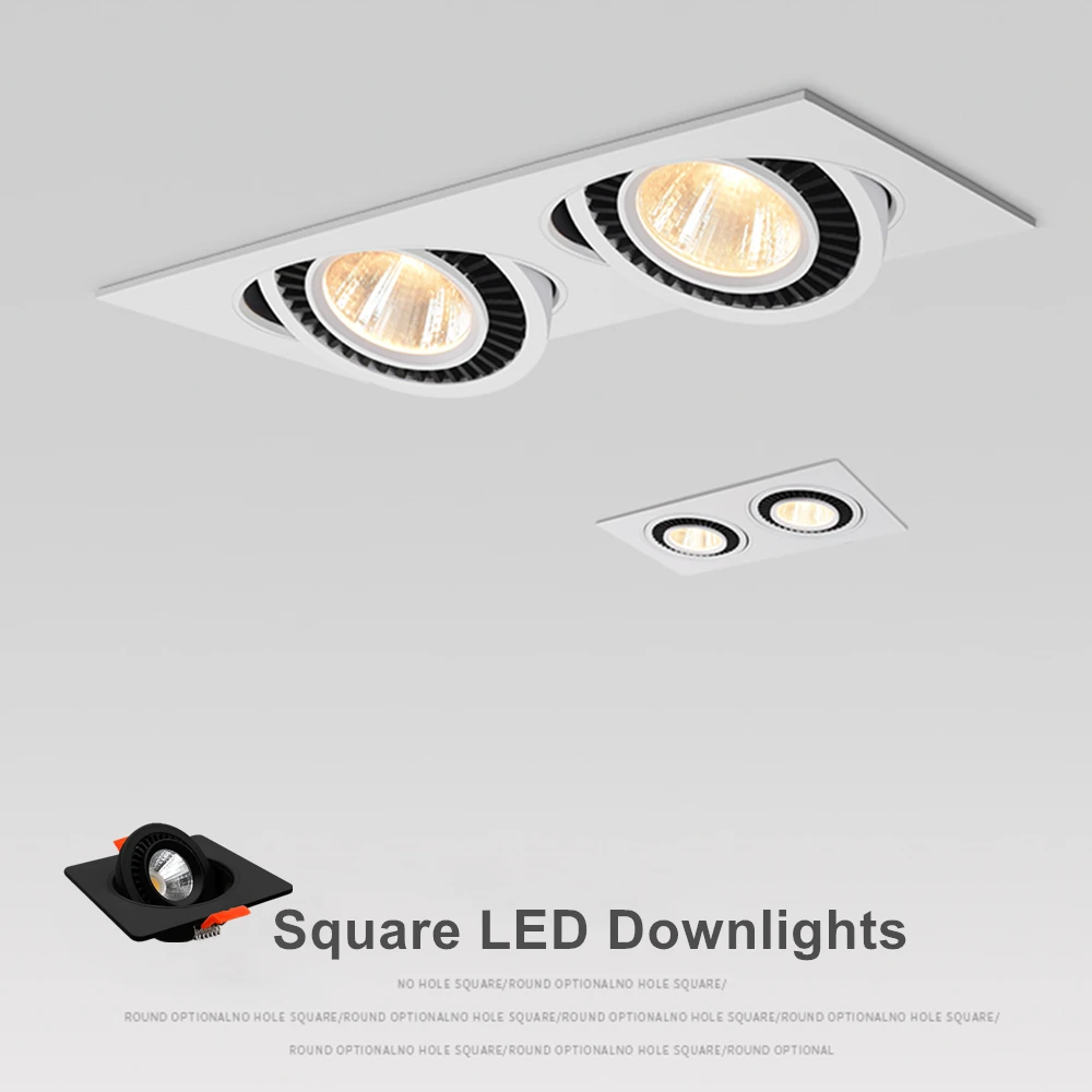 LED Downlight Recessed Ceiling Lights 360 Rotate Double/Single Headed Dimmable COB Spotlights For Indoor Lighting led downlight recessed ceiling spotlight ceiling lamps