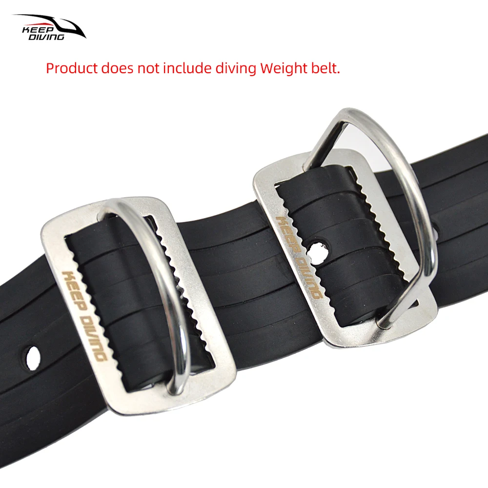 1Pcs KEEP DIVING 316 Stainless Steel Scuba Diving Belt Webbing Strap Keeper with Vertical D-ring BCD Accessories 3