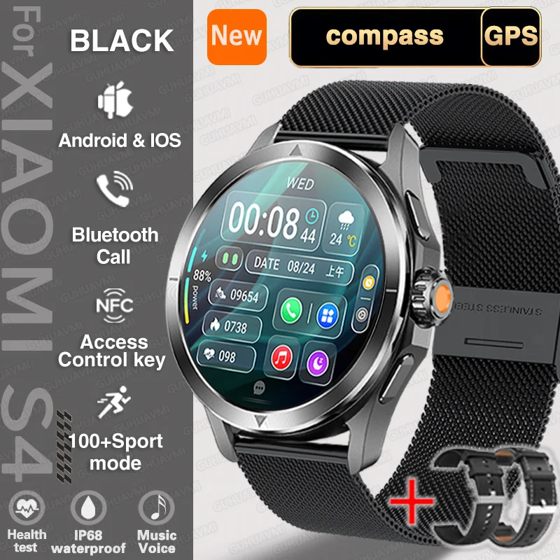 New S4 Ultra AMOLED Outdoor Sports Watch GPS Tracker Heart Rate Waterproof Men - Picture 27 of 36