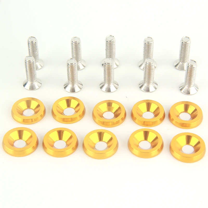 Car accessories auto fasteners auto accessories 10/ set M6 car modification screw gasket bolt aluminum fender bumper washer photo engine compartment screw set