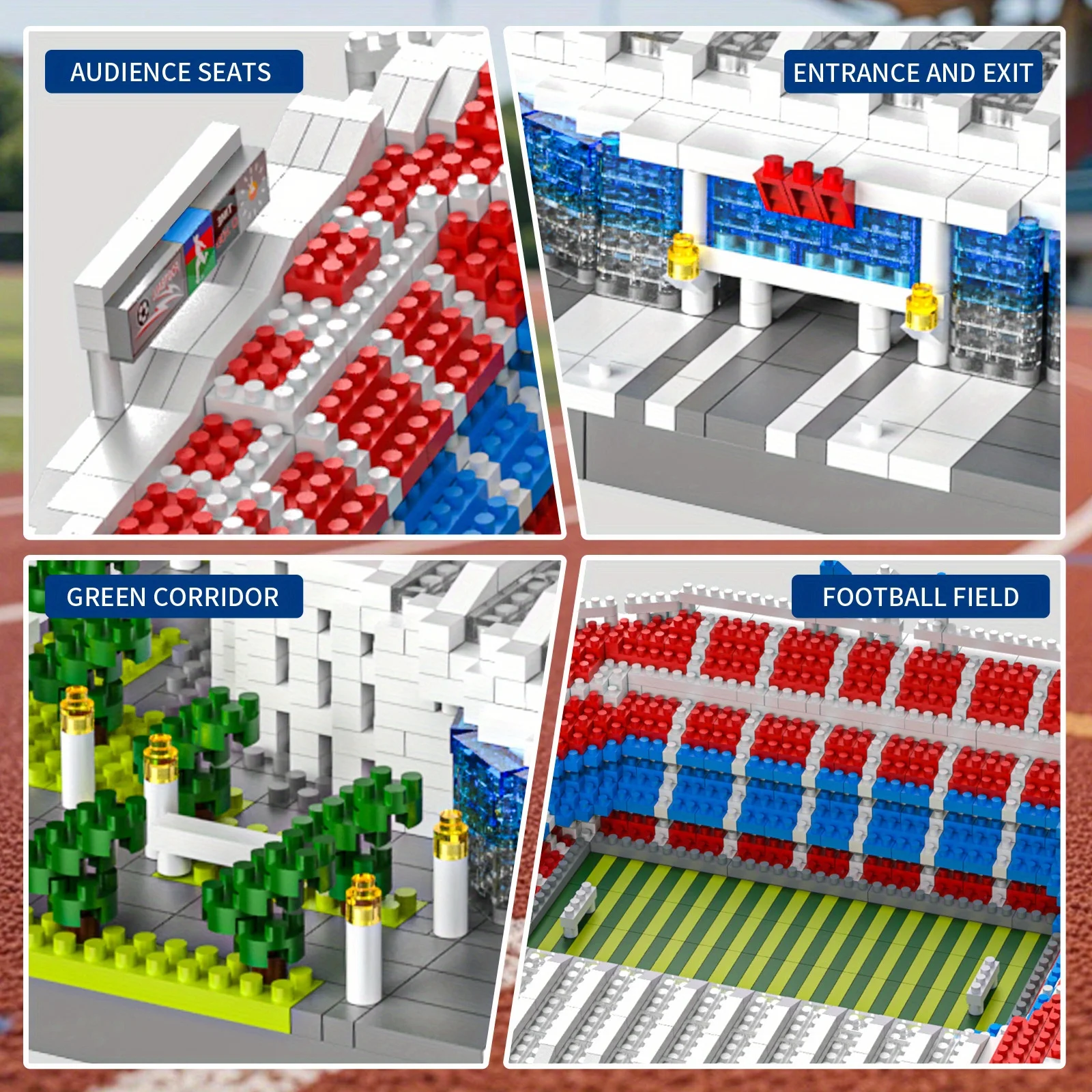 Real Madrid Bernabeu Stadium Building Blocks, 3000+PCS 3D Model Kit for Adults,