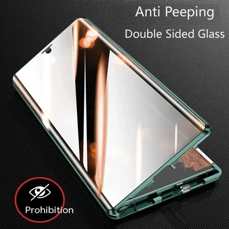 Premium Privacy Tempered Glass Magnetic Case with Lens Protection