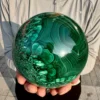 Natural Green Malachite Ball, Quartz Crystal Ore Ball, Mineral Reiki Healing, Wealth, Energy Crystal Ball 1