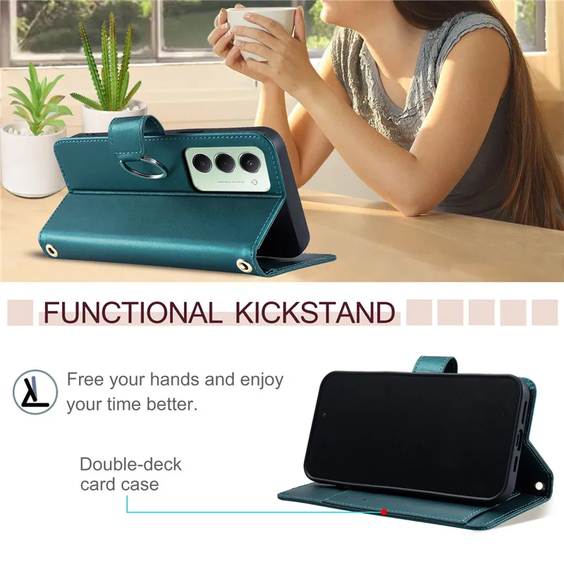 Elegant Leather Flip Wallet Crossbody Phone Case