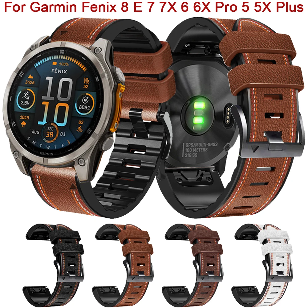 Bracelet Quickfit En Silicone Souple Pour Garmin Fenix/Epix - Compatible Modèles 5 à 8 - Unisexe
