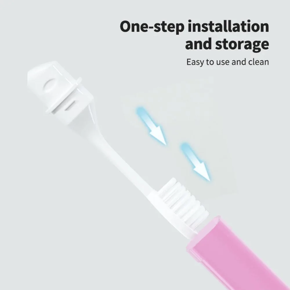 1Piece minimalist foldable portable toothbrush with bamboo charcoal soft bristles, suitable for outdoor camping and travel