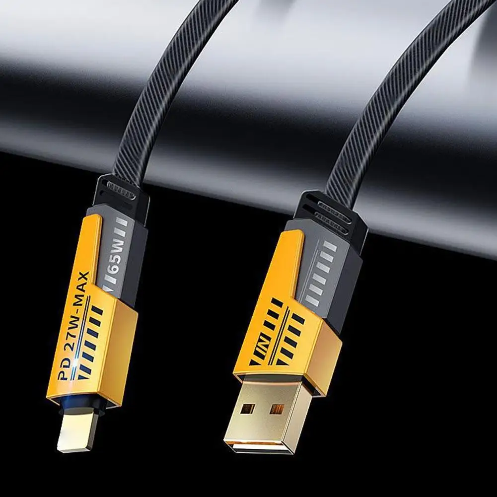 4 in 1 65W+27W 고속 충전 케이블 듀얼 헤드 타입-C 다기능 1m/2m 고속 충전 데이터 케이블 아이폰 노트북용