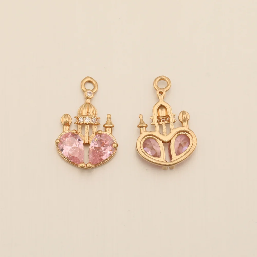Cordial Design 50Pcs 13*19MM CZ Charms/Tower Shape/Copper Metal/DIY Jewelry Pendant/Hand Made/Jewelry Findings & Components - cordial