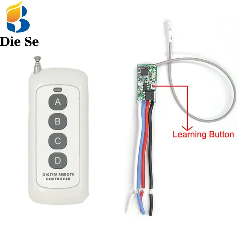 

433mhz Wireless Remote Control DC 3.6V 6V 12V 24V 1CH Relay Receiver Module With Over 500meters Transmitter For LED Lamp Light