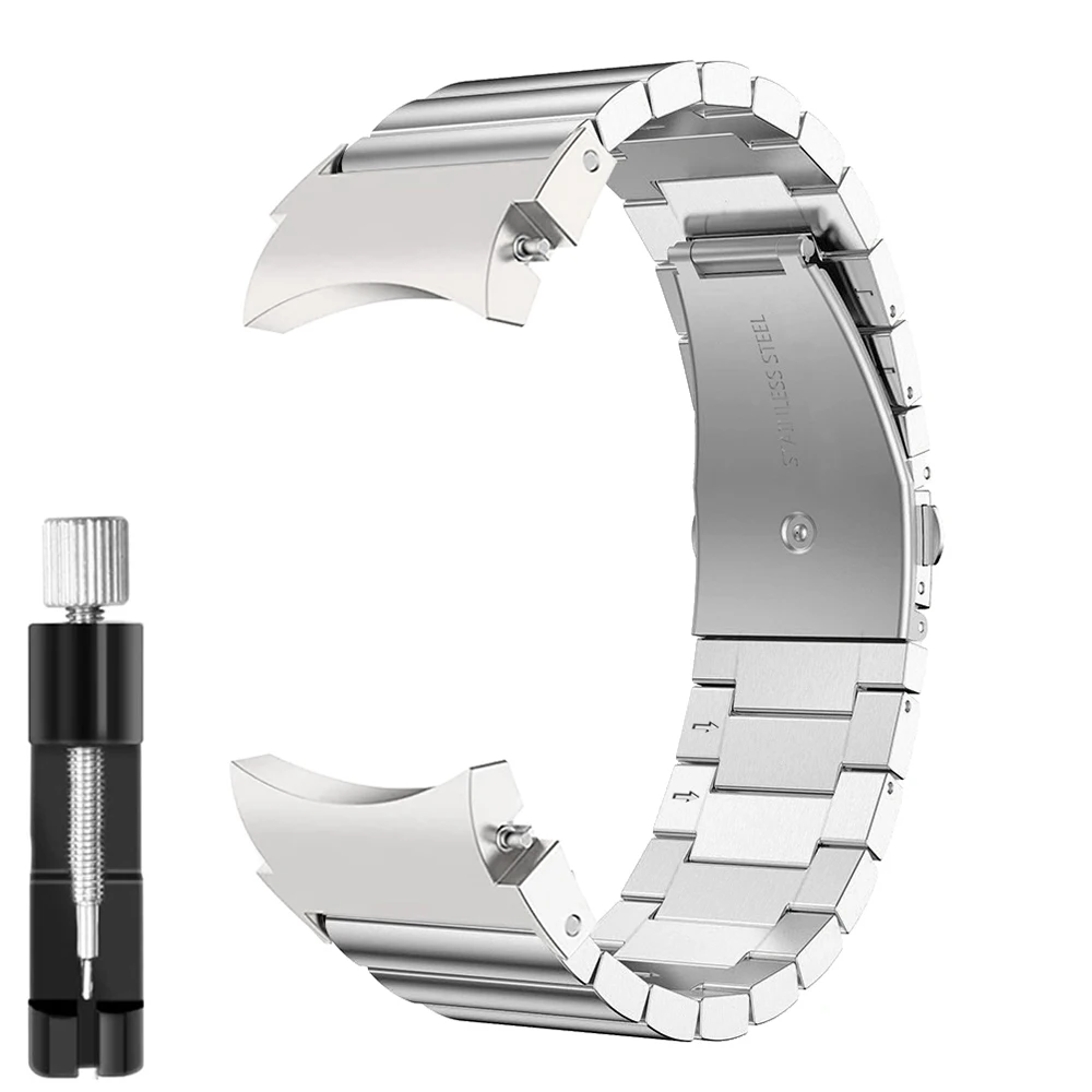 

Galaxy Watch 4 40mm 44mm Stainless Steel Curved End No Gaps 20mm Strap for Samsung Watch4 Classic 46mm 42mm Band Metal Bracelet